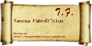 Tancsa Fabrícius névjegykártya